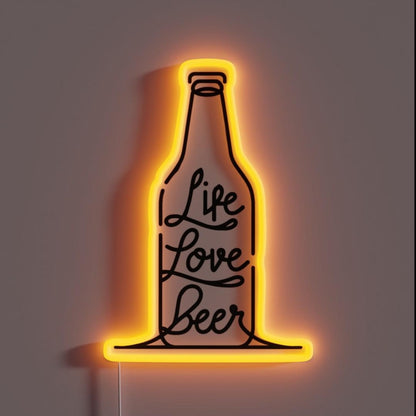 Life Love Beer Funny Snowboarding Good Life Essential Rgb Led Neon Sign - Custom LED neon sign front view