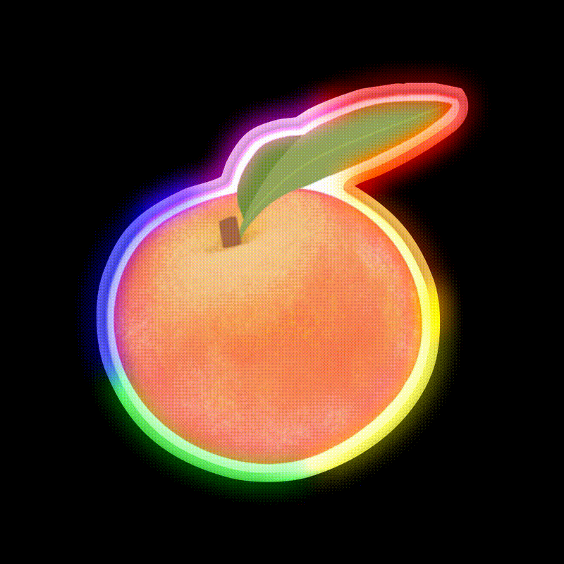 Life S A Peach Snack Food Led Neon Sign Rgb Color - LED neon sign close-up detail