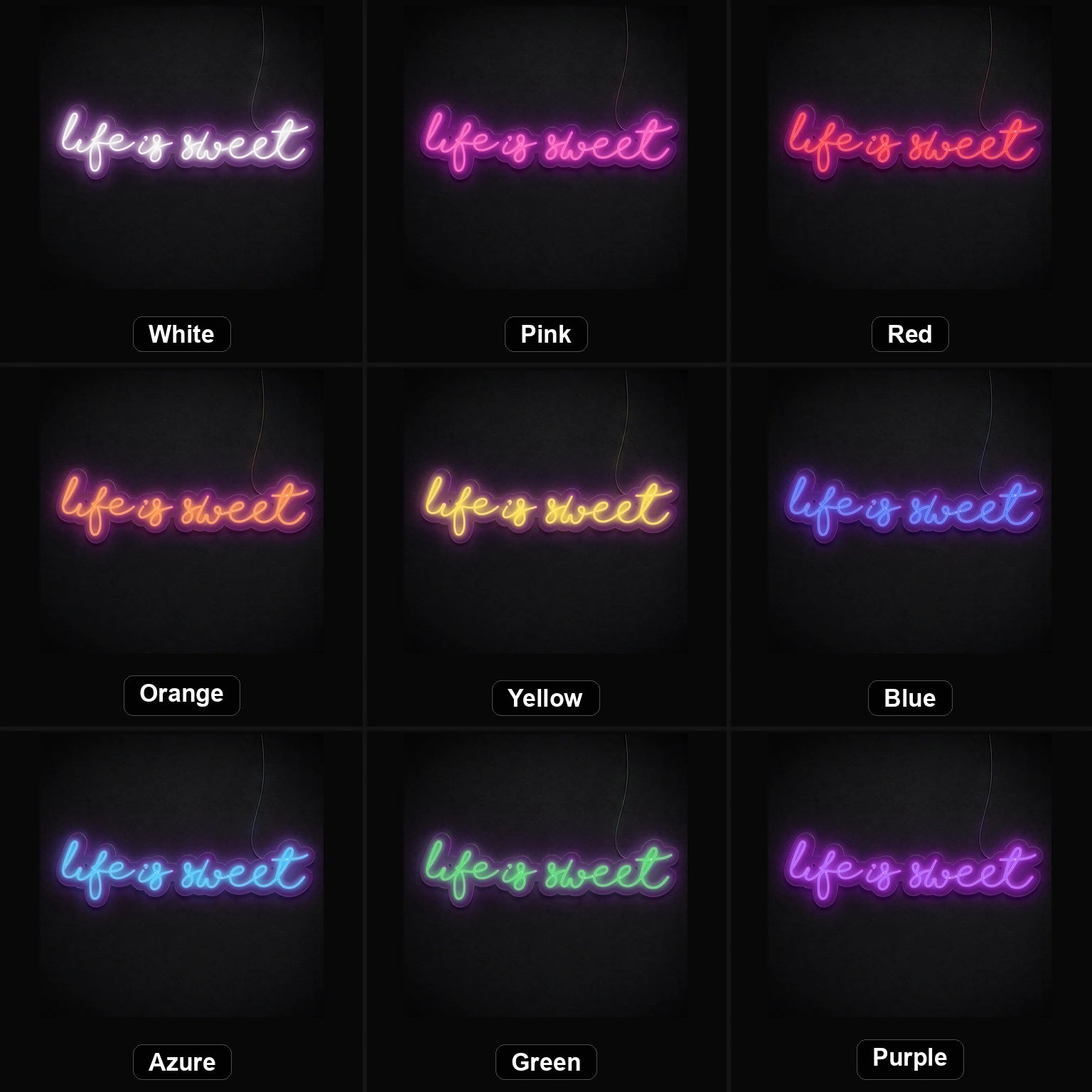 Life S Street LED Neon Sign color grid
