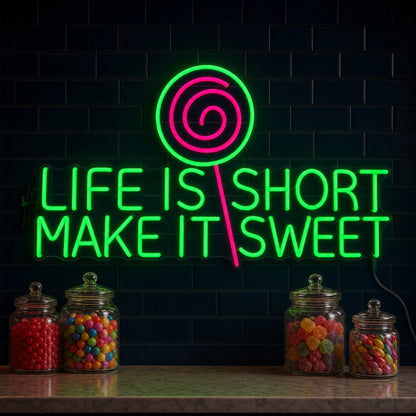 Life Short Make Sweet LED Neon Sign Home Garage Wall Decoration high-converting product image
