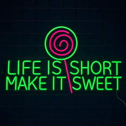 Life Short Make Sweet LED Neon Sign Home Garage Wall Decoration main product image