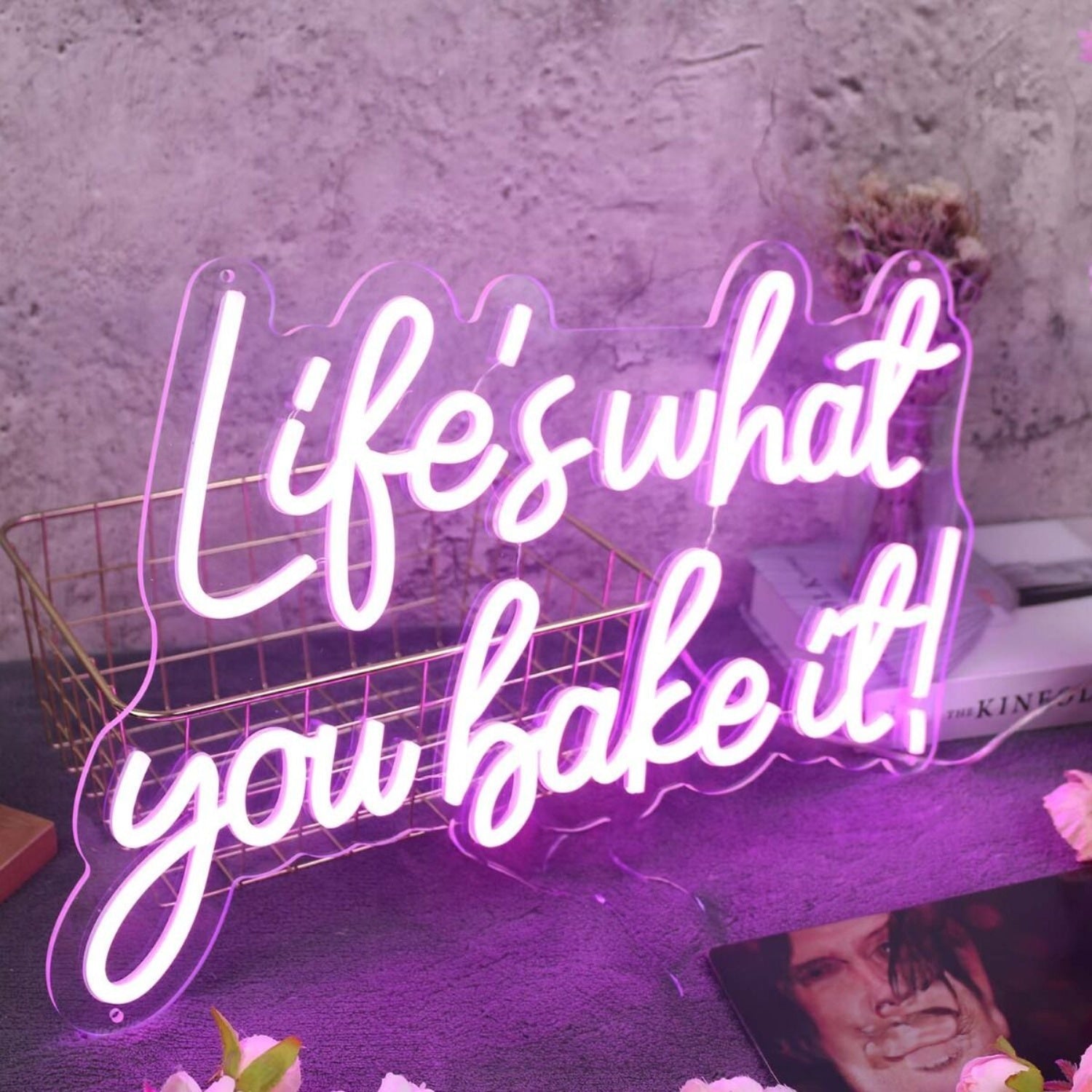 Lifes What You Bake It Purple Led Neon Sign - Shineneon