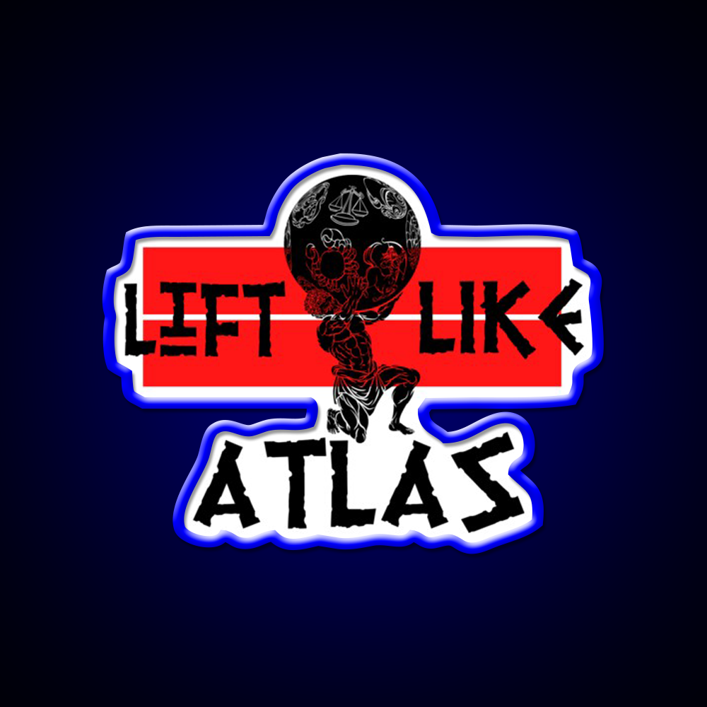 Lift Like Atlas Powerlifting Tgym Fitness Led Neon Sign Rgb Color