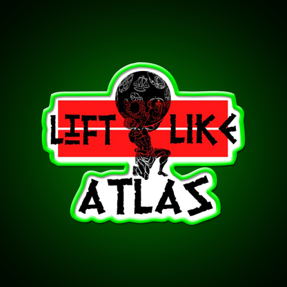 Lift Like Atlas Powerlifting Tgym Fitness Led Neon Sign Rgb Color - LED neon sign view 8