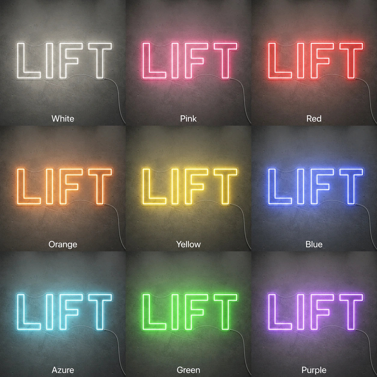 Lift Neon Sign Wall Art LED Neon Sign color grid