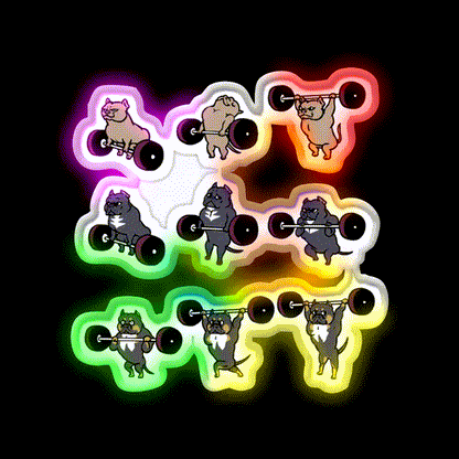 Lifting American Bully Gym Fitness Led Neon Sign Rgb Color