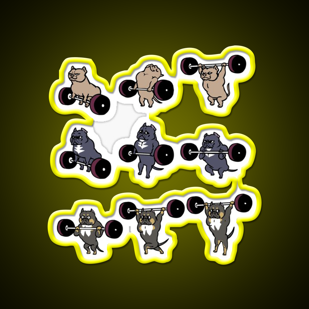 Lifting American Bully Gym Fitness Led Neon Sign Rgb Color