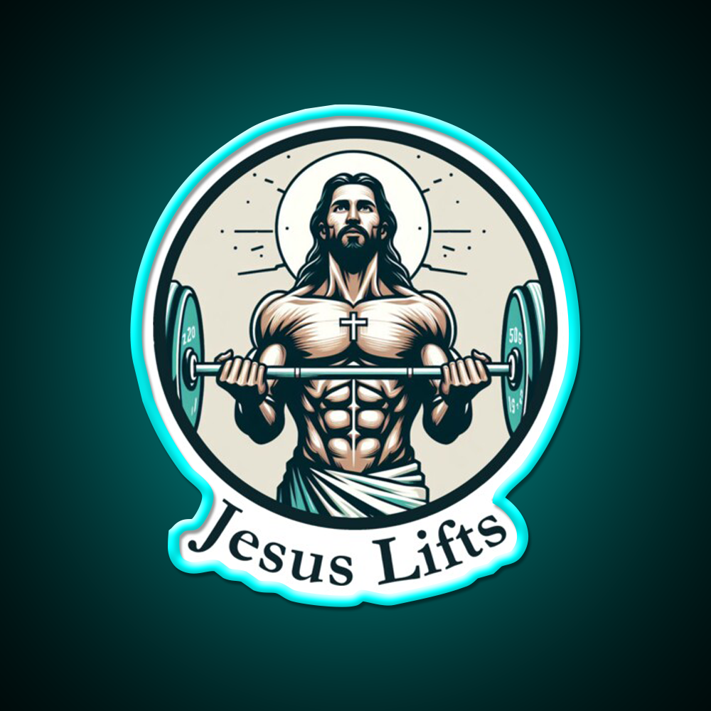 Lifts Christian Bodybuilding Gym Fitness Led Neon Sign Rgb Color - Size and dimension reference