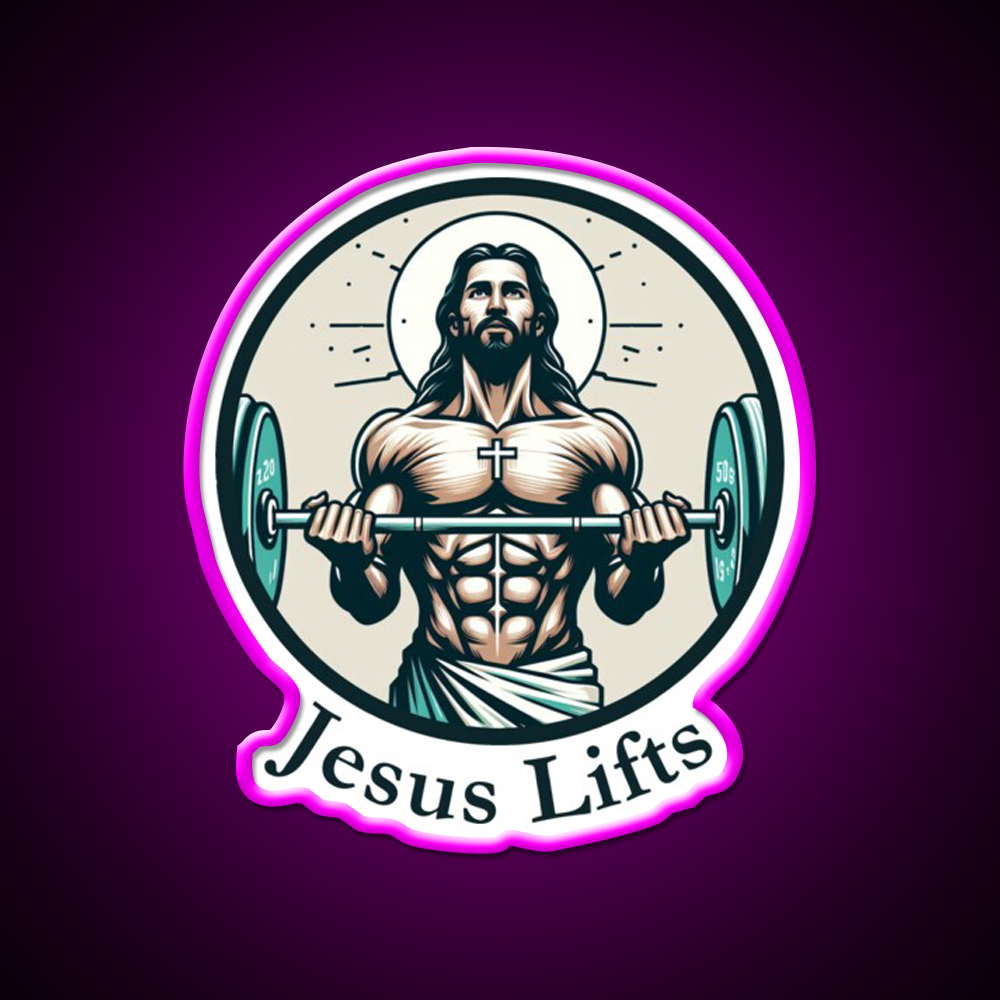 Lifts Christian Bodybuilding Gym Fitness Led Neon Sign Rgb Color - Neon sign mounted on wall in room