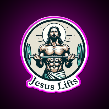 Lifts Christian Bodybuilding Gym Fitness Led Neon Sign Rgb Color - Neon sign mounted on wall in room