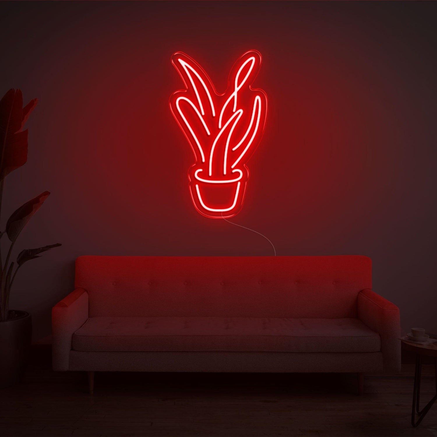 Light Blue Aloe Vera Potted Plant Led Neon Sign For Modern Home Decor | Shineneon