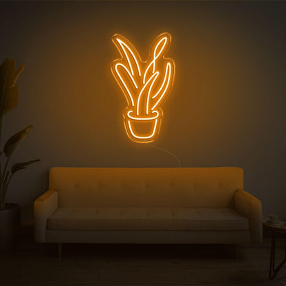 Light Blue Aloe Vera Potted Plant Led Neon Sign For Modern Home Decor | Shineneon