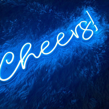 Light Blue Cheers Led Neon Sign For Home Bar Party Decor | Shineneon