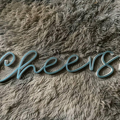 Light Blue Cheers Led Neon Sign For Home Bar Party Decor | Shineneon