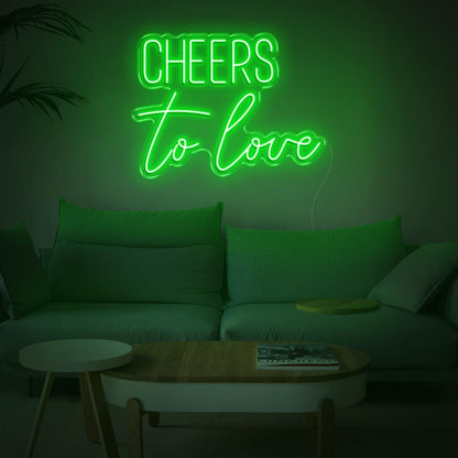 Light Blue Cheers To Love Led Neon Sign For Modern Home And Cafe Decor | Shineneon