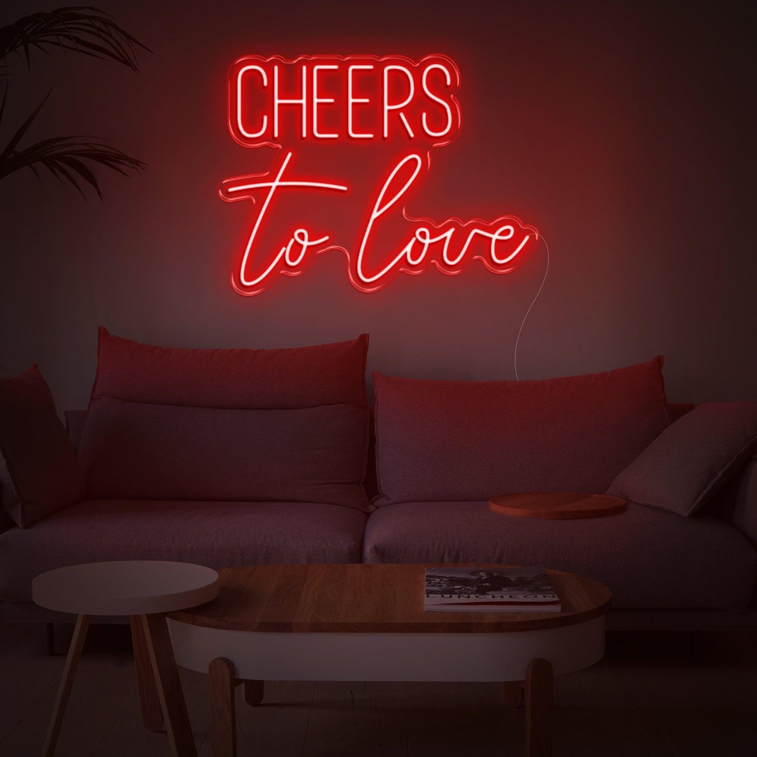Light Blue Cheers To Love Led Neon Sign For Modern Home And Cafe Decor | Shineneon