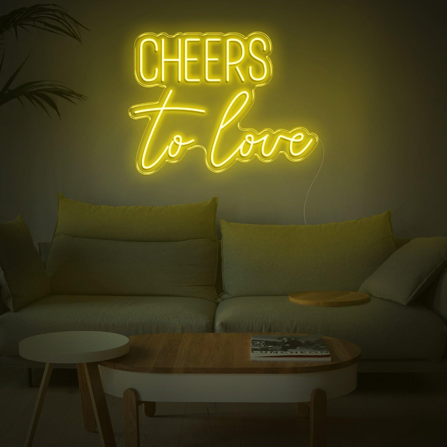 Light Blue Cheers To Love Led Neon Sign For Modern Home And Cafe Decor | Shineneon