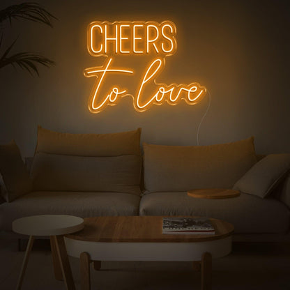 Light Blue Cheers To Love Led Neon Sign For Modern Home And Cafe Decor | Shineneon