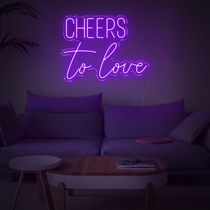 Light Blue Cheers To Love Led Neon Sign For Modern Home And Cafe Decor | Shineneon