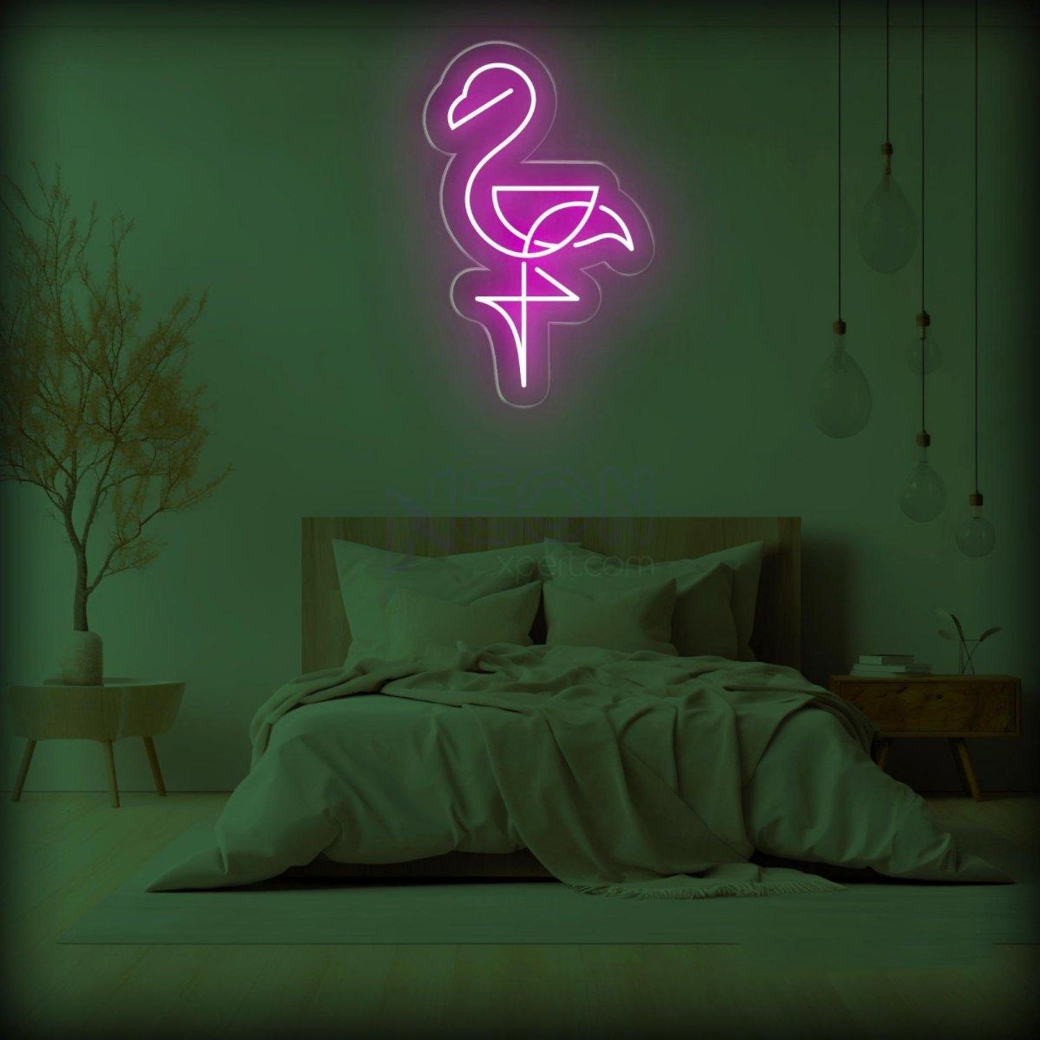 Light Blue Flamingo Led Neon Sign Elegant Wall Art For Home Bar Cafe | Shineneon