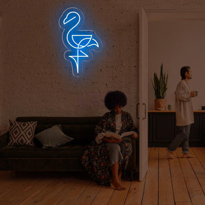 Light Blue Flamingo Led Neon Sign Elegant Wall Art For Home Bar Cafe | Shineneon