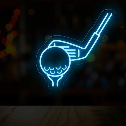 Light Blue Golf Ball Club Tee Led Neon Sign For Sports Bar Golf Club Decor | Shineneon