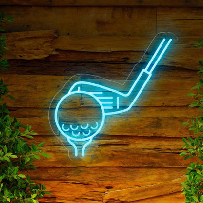 Light Blue Golf Ball Club Tee Led Neon Sign For Sports Bar Golf Club Decor | Shineneon