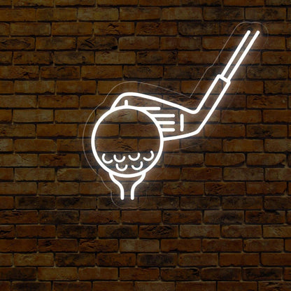 Light Blue Golf Ball Club Tee Led Neon Sign For Sports Bar Golf Club Decor | Shineneon