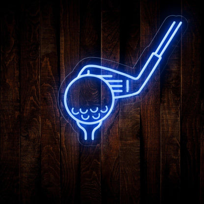 Light Blue Golf Ball Club Tee Led Neon Sign For Sports Bar Golf Club Decor | Shineneon