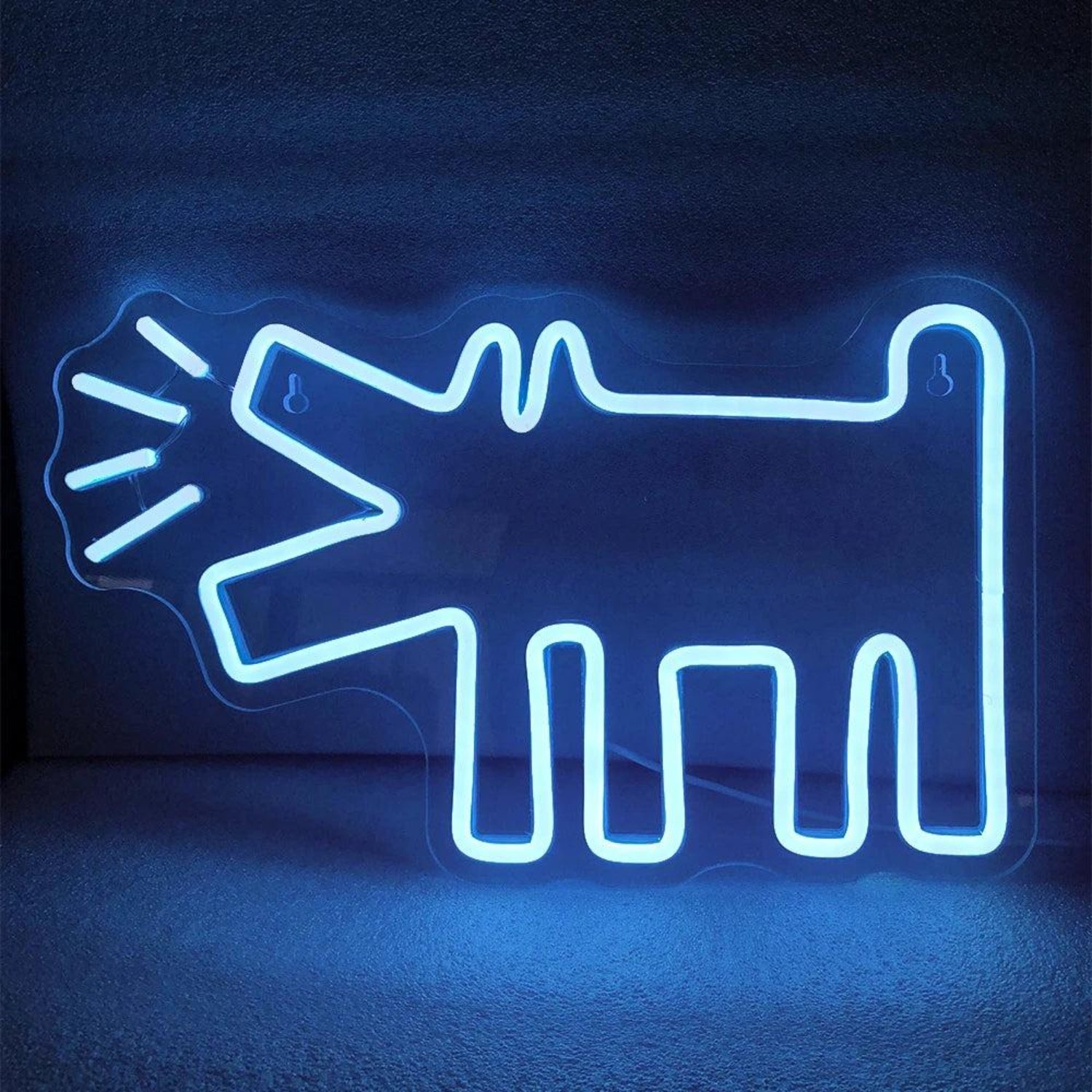 Light Blue Howling Dog Led Neon Sign Budget-Friendly Home Cafe Pet Decor | Shineneon