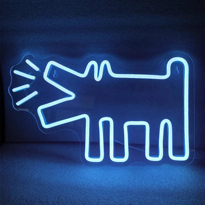 Light Blue Howling Dog Led Neon Sign Budget-Friendly Home Cafe Pet Decor | Shineneon