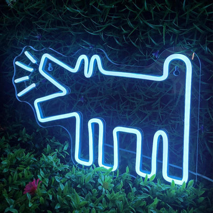 Light Blue Howling Dog Led Neon Sign Budget-Friendly Home Cafe Pet Decor | Shineneon
