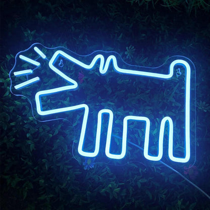 Light Blue Howling Dog Led Neon Sign Budget-Friendly Home Cafe Pet Decor | Shineneon