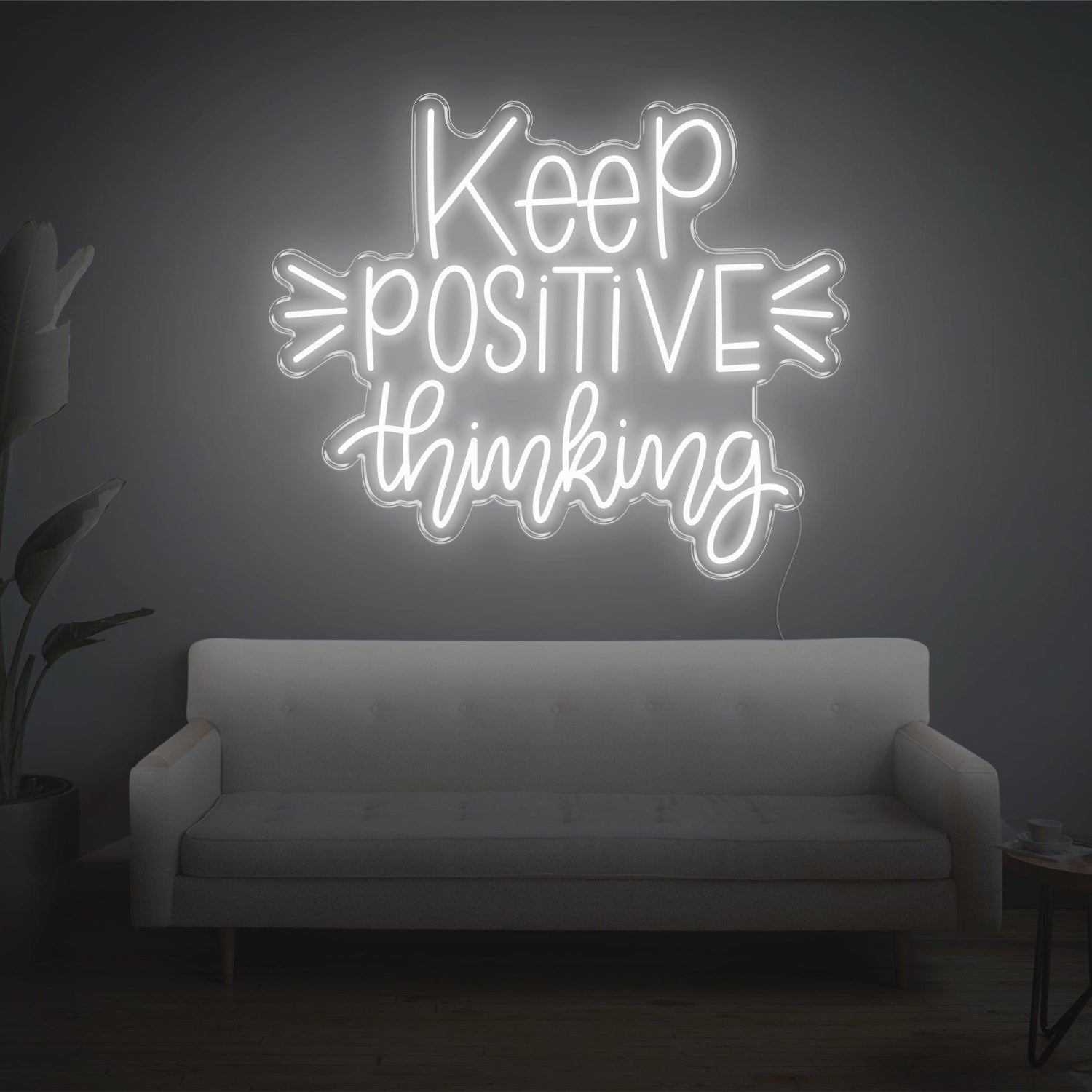 Light Blue Keep Positive Thinking Led Neon Sign For Home Office Wall Decor | Shineneon