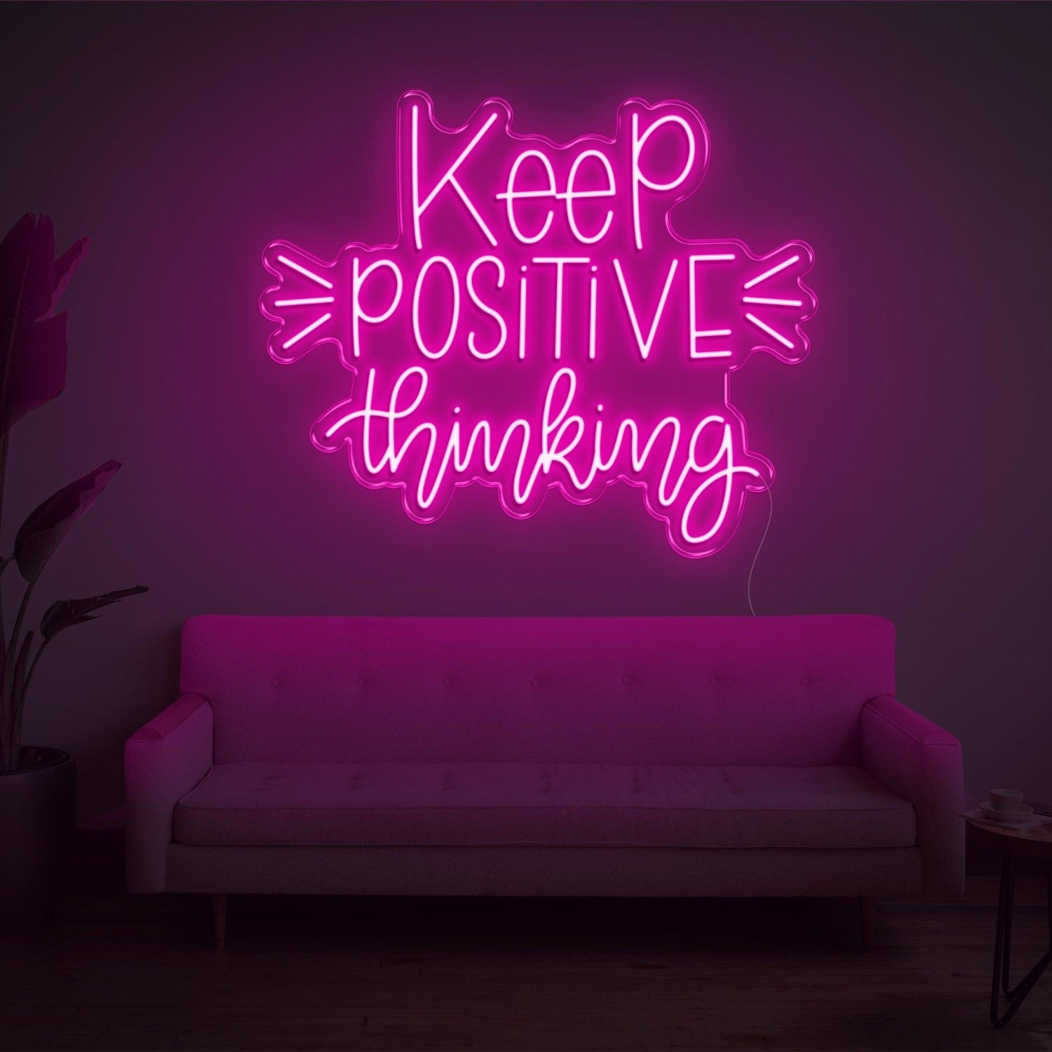 Light Blue Keep Positive Thinking Led Neon Sign For Home Office Wall Decor | Shineneon