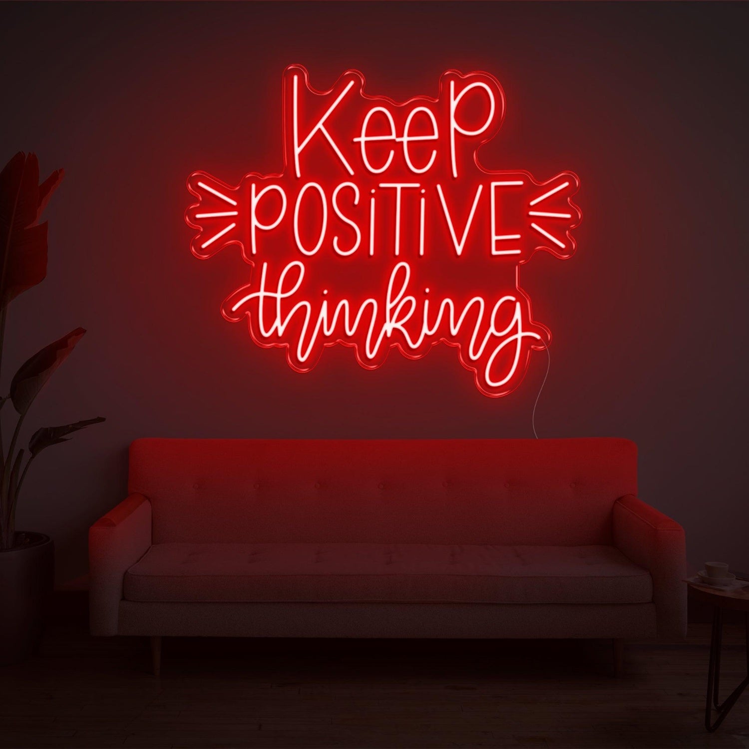 Light Blue Keep Positive Thinking Led Neon Sign For Home Office Wall Decor | Shineneon