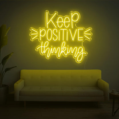 Light Blue Keep Positive Thinking Led Neon Sign For Home Office Wall Decor | Shineneon