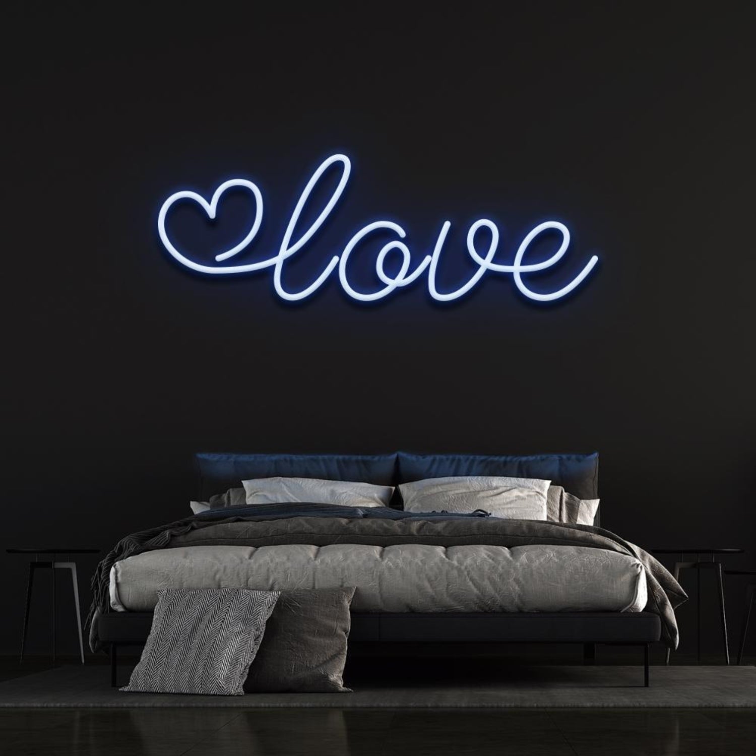 Light Blue Love Heart Led Neon Sign For Bedroom Decor | Shineneon