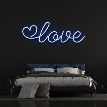 Light Blue Love Heart Led Neon Sign For Bedroom Decor | Shineneon