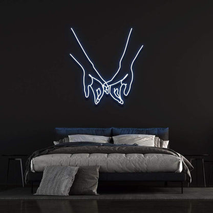 Light Blue Pinky Promise Led Neon Sign For Modern Bedroom Decor | Shineneon