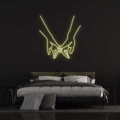 Light Blue Pinky Promise Led Neon Sign For Modern Bedroom Decor | Shineneon
