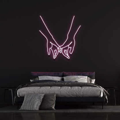 Light Blue Pinky Promise Led Neon Sign For Modern Bedroom Decor | Shineneon