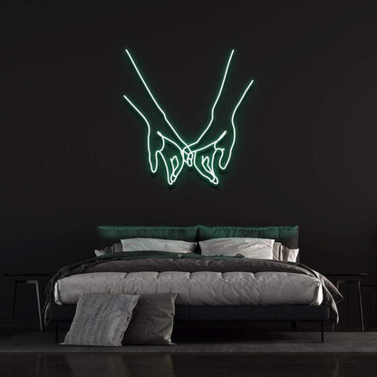 Light Blue Pinky Promise Led Neon Sign For Modern Bedroom Decor | Shineneon