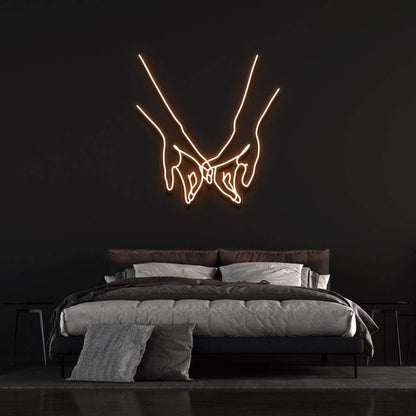Light Blue Pinky Promise Led Neon Sign For Modern Bedroom Decor | Shineneon