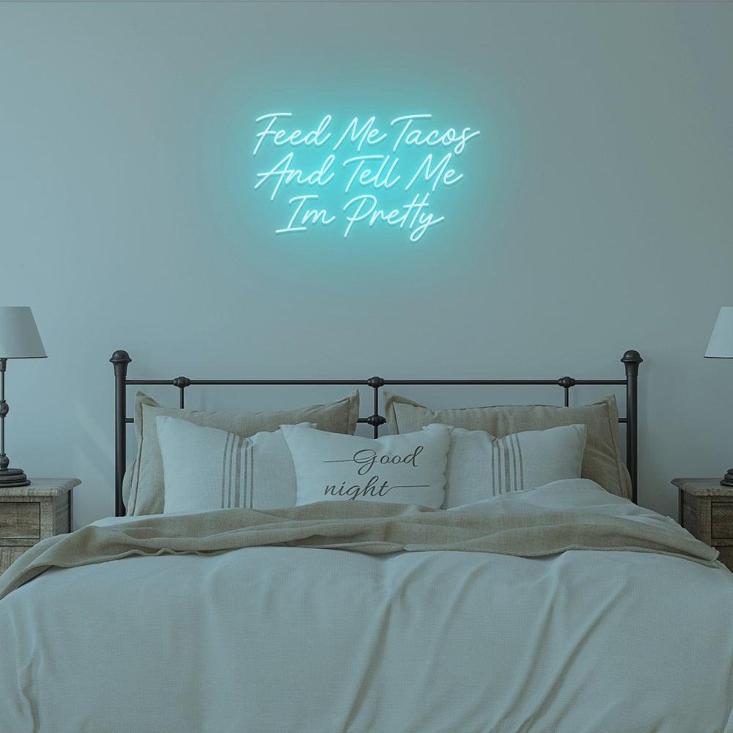 Light Blue Taco Love Compliments Led Neon Sign For Bedroom Wall Decor | Shineneon