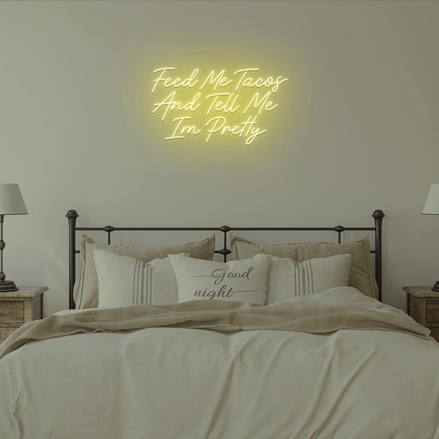 Light Blue Taco Love Compliments Led Neon Sign For Bedroom Wall Decor | Shineneon