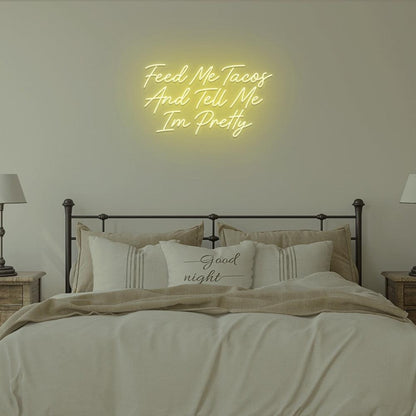 Light Blue Taco Love Compliments Led Neon Sign For Bedroom Wall Decor | Shineneon