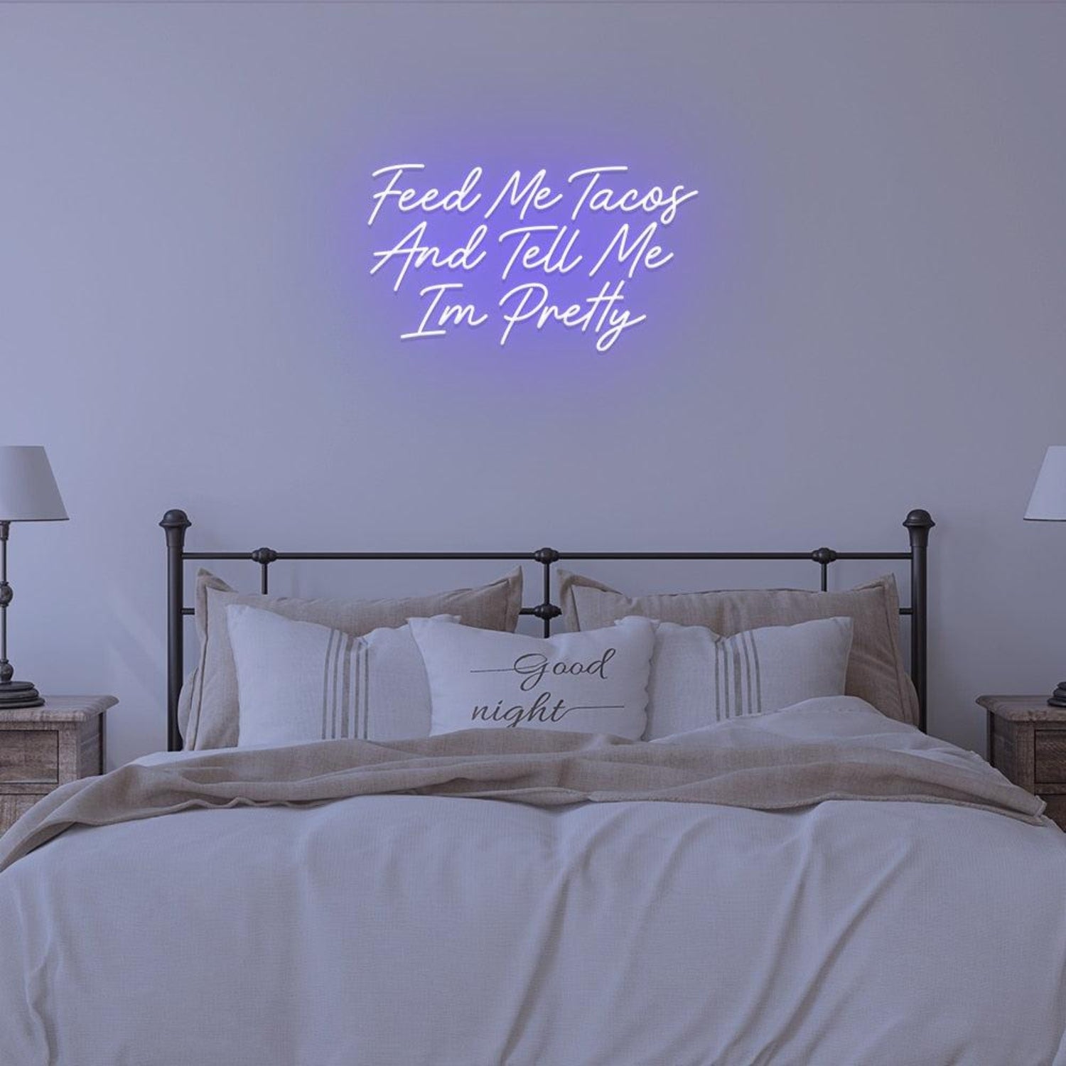 Light Blue Taco Love Compliments Led Neon Sign For Bedroom Wall Decor | Shineneon