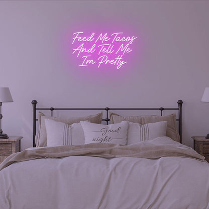 Light Blue Taco Love Compliments Led Neon Sign For Bedroom Wall Decor | Shineneon