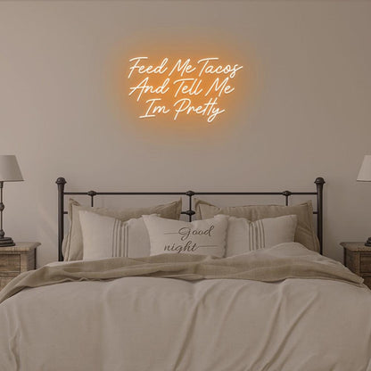 Light Blue Taco Love Compliments Led Neon Sign For Bedroom Wall Decor | Shineneon